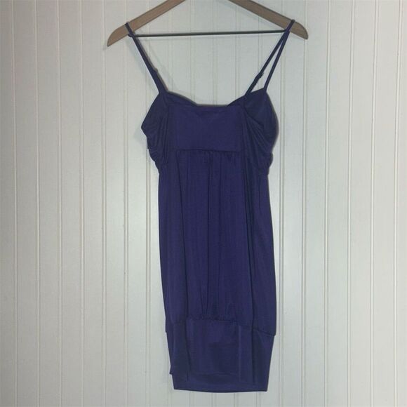Forever 21 Purple Mini Slip Dress M Y2K Party Bubble Hem Spaghetti Strap - Picture 3 of 8